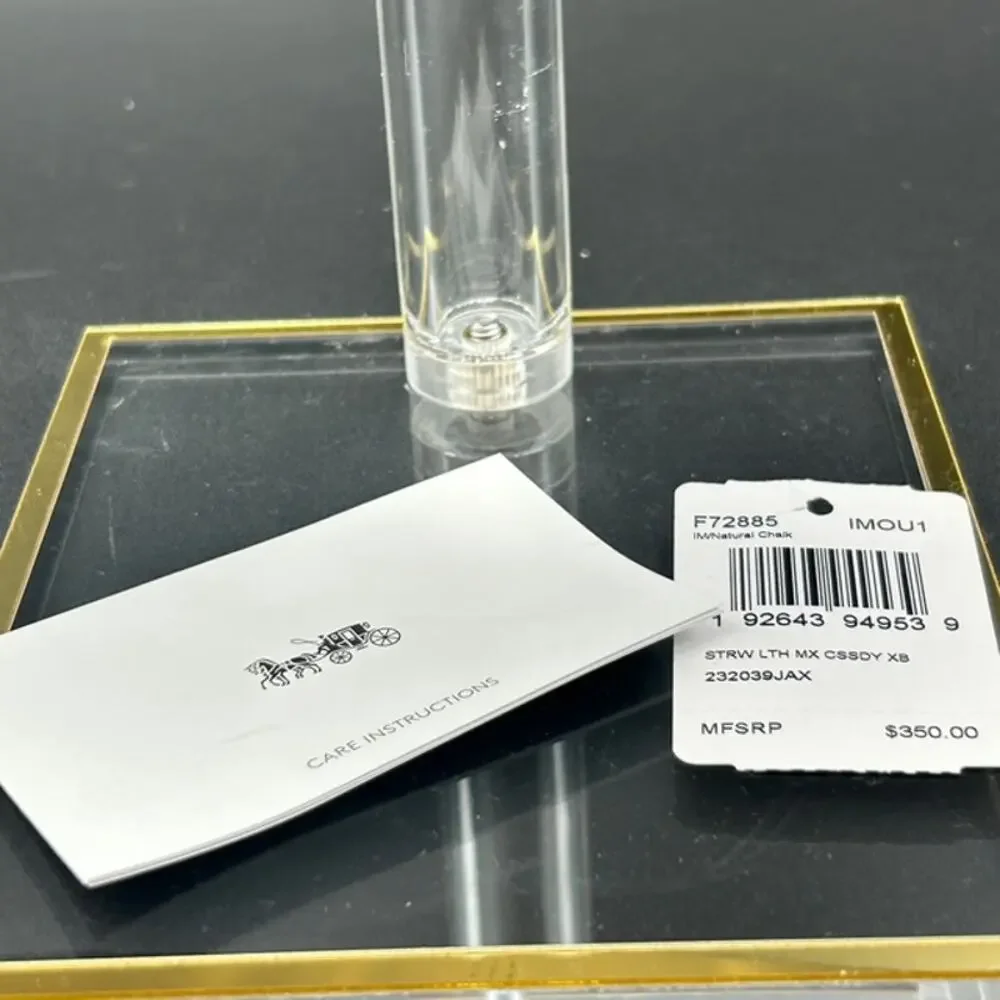 COACH Cassidy Straw Leather Chain Bag Turnlock Purse Coastal Chic OBX Show - COA - Picture 6 of 10